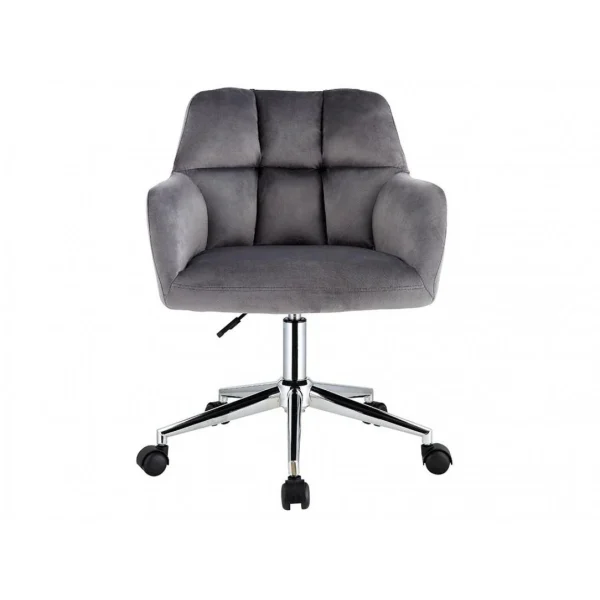 Vente-unique Chaise De Bureau – Velours – Gris – Hauteur Réglable – PEGA Acheter Maintenant 5