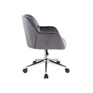 Vente-unique Chaise De Bureau – Velours – Gris – Hauteur Réglable – PEGA Acheter Maintenant 15