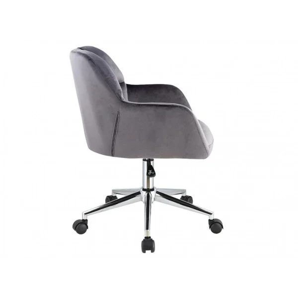 Vente-unique Chaise De Bureau – Velours – Gris – Hauteur Réglable – PEGA Acheter Maintenant 6