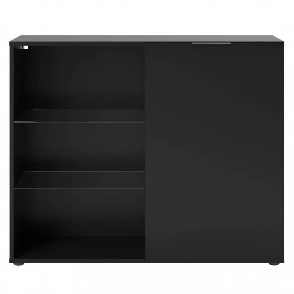 FMD Commode Avec 1 Porte Et étagère Ouverte Noir prix pas cher 6