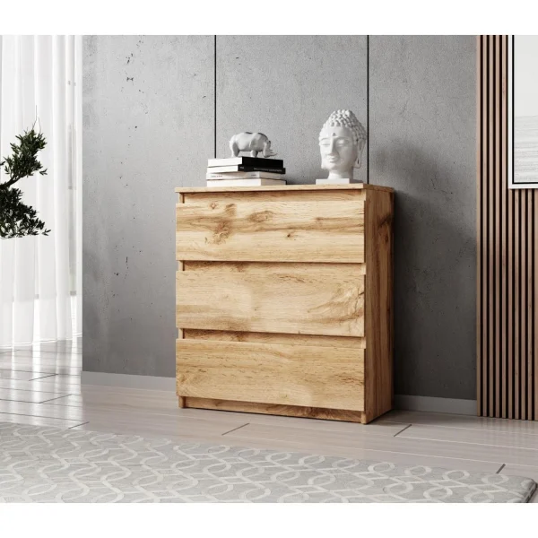acheter en ligne Furnix Commode / Meuble De Rangement ARENAL Avec 3 Tiroirs 70 X 37 X 7… 1