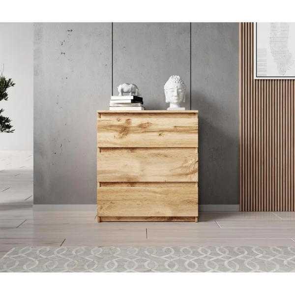 acheter en ligne Furnix Commode / Meuble De Rangement ARENAL Avec 3 Tiroirs 70 X 37 X 7… 3