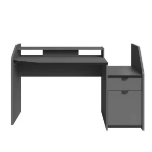 Top ventes PARISOT – Bureau De Jeu – Décor Gris Et Noir – L 154xp 92xh 68 Cm – G… 9