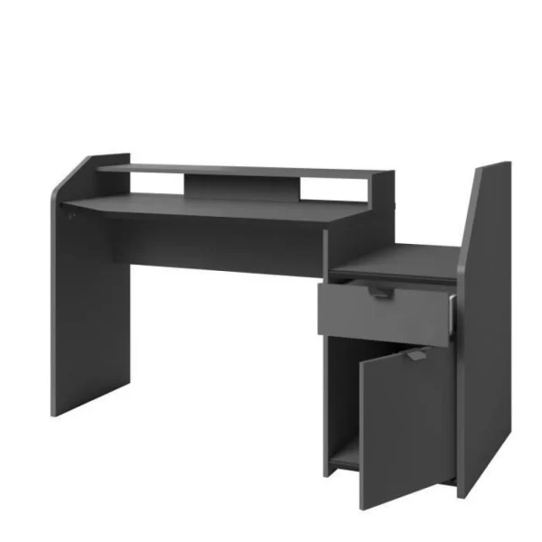Top ventes PARISOT – Bureau De Jeu – Décor Gris Et Noir – L 154xp 92xh 68 Cm – G… 6