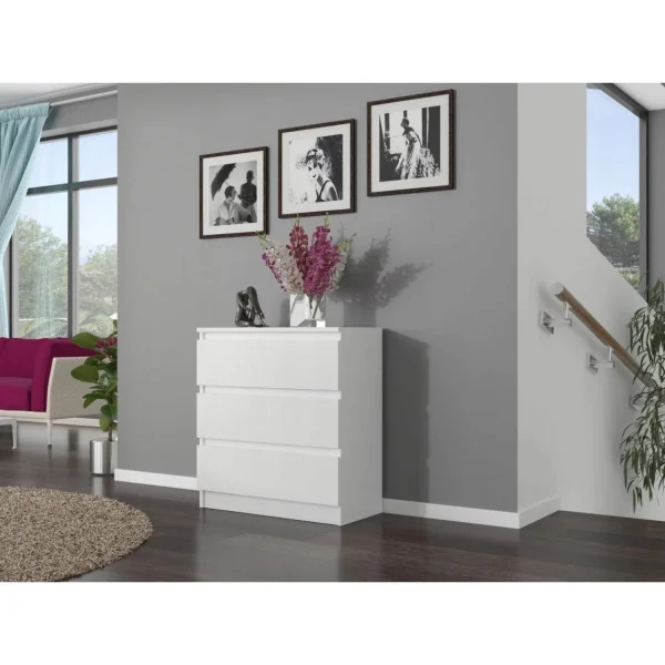 Hucoco GENEVA | Commode Contemporaine Chambre Salon Bureau | 70x40x76 | 3 Tir… Neuve avec étiquette 3