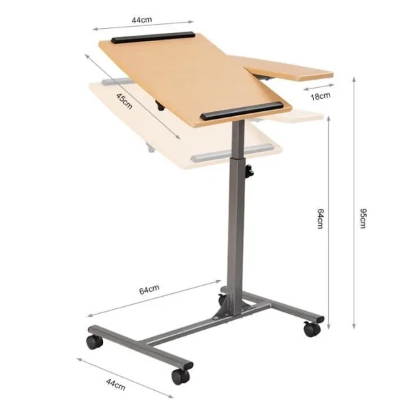 mode pas chere GIANTEX Table De Lit à Roulettes Table D’ordinateur Mobile 71-93 Cm… 5