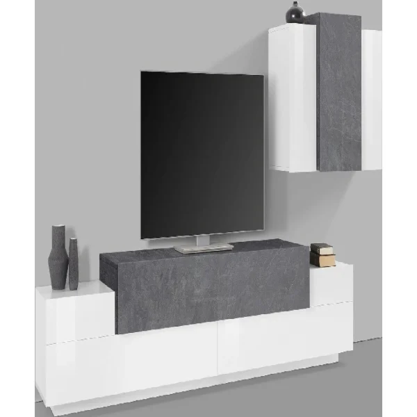 Paiement sécurisé HOMEMANIA Mur Du Salon Du Module Coro – Avec Support TV, Bibliothèque… 3