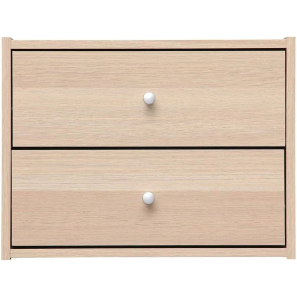 Iris Ohyama, Petit Meuble De Rangement Empilable Avec 2 Tiroirs En Boi… De super promotions disponibles 3