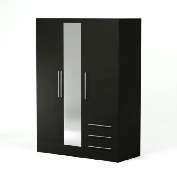 CSTORE JUPITER Armoire De Chambre Style Contemporain En Bois Aggloméré Noir destockage 1
