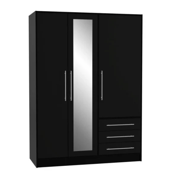 CSTORE JUPITER Armoire De Chambre Style Contemporain En Bois Aggloméré Noir destockage 4