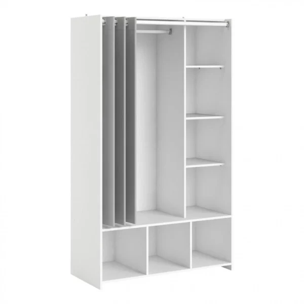 BUT Kit Dressing Avec Rideau Gris L.105 Cm OPTIMAL 2 Blanc marque pas cher 1
