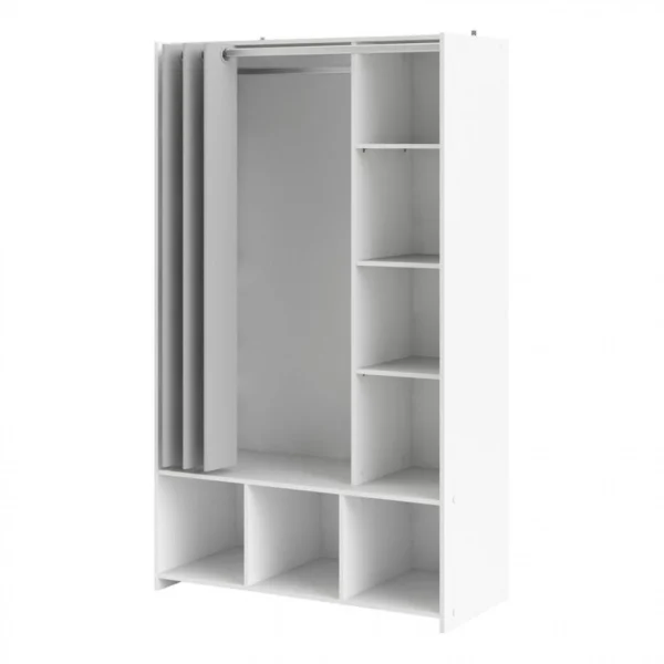 BUT Kit Dressing Avec Rideau Gris L.105 Cm OPTIMAL 2 Blanc marque pas cher 4