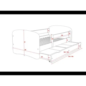 Inconnu Lit Babydreams 2 Bleu Formula Un Tiroir Et Matelas Inclus 160/80 REMISE 6