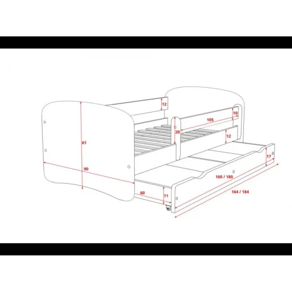 Inconnu Lit Babydreams 2 Bleu Formula Un Tiroir Et Matelas Inclus 160/80 REMISE 3