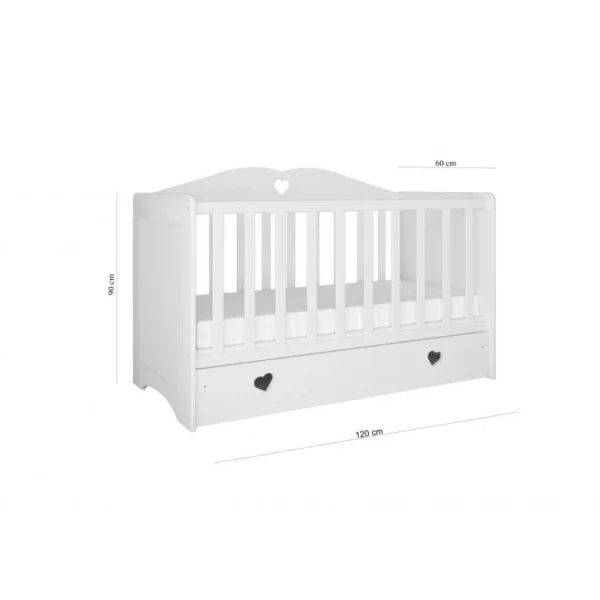 grande promotion Inconnu Lit Bébé Julia Blanc Avec Un Tiroir Sans Matelas 124/66 1