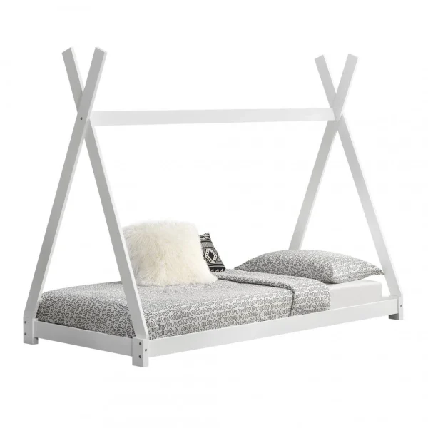 Retour Gratuit Lit De Tipi Pour Enfant Onejda Blanc Mat 200 X 90 Cm [en.casa] 1