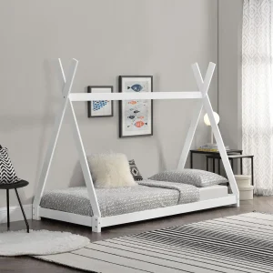 Retour Gratuit Lit De Tipi Pour Enfant Onejda Blanc Mat 200 X 90 Cm [en.casa] 9