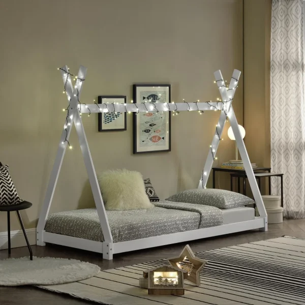 Retour Gratuit Lit De Tipi Pour Enfant Onejda Blanc Mat 200 X 90 Cm [en.casa] 4