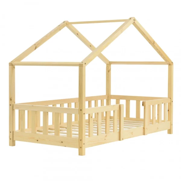destockage En.casa Lit D’Enfant Forme Maison Avec Grille De Protection Treviolo 140 X 70 … 5