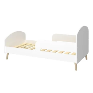 pas cher Pegane Lit Junior En MDF Coloris Blanc Et Chêne Naturel – Longueur 144,10 X … 8