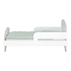 pas cher Pegane Lit Junior En MDF Coloris Blanc Et Chêne Naturel – Longueur 144,10 X … 12
