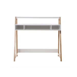 Prix très abordable Alsapan Bureau En Bois Blanc 1 étagère 3 Niches STAN 6