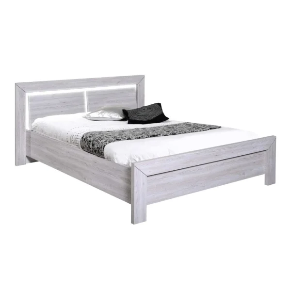 Acheter Altobuy METRIK – Lit 140x190cm Avec Leds + 2 Chevets 1 Tiroir 3