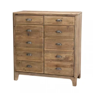 magasins pour MACABANE Meuble ANDRIAN 2 Tiroirs 2 Portes Avec Deco Faux Tiroirs Bois Pin Recy… 29