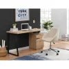destockage Vente-unique Bureau GOTAMA – 1 Tiroir Et 1 Porte – MDF Et Acier – Chêne Et Noir 14