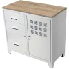 excellente qualité PIERRE HENRY Meuble Bureau Métal 1 Porte 3 Tiroirs Blanc Mat. 14