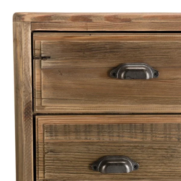 MACABANE Meuble Chiffonnier ANDRIAN 5 Tiroirs Bois Pin Recyclé vente pas cher 3