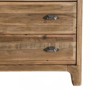MACABANE Meuble Chiffonnier ANDRIAN 5 Tiroirs Bois Pin Recyclé vente pas cher 18
