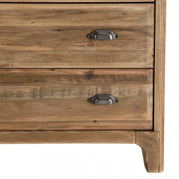 MACABANE Meuble Chiffonnier ANDRIAN 5 Tiroirs Bois Pin Recyclé vente pas cher 4