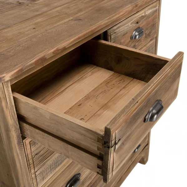MACABANE Meuble Chiffonnier ANDRIAN 5 Tiroirs Bois Pin Recyclé vente pas cher 5