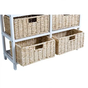 Zandiara Meuble D’appoint 6 Tiroirs NATURA KD 2 Blanc Promotio de vente 13