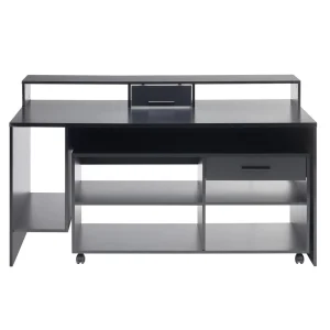 REMISE allant jusqu. Pegane Meuble De Bureau Gaming En Bois MDF Coloris Noir – Longueur 160 X Haut… 9