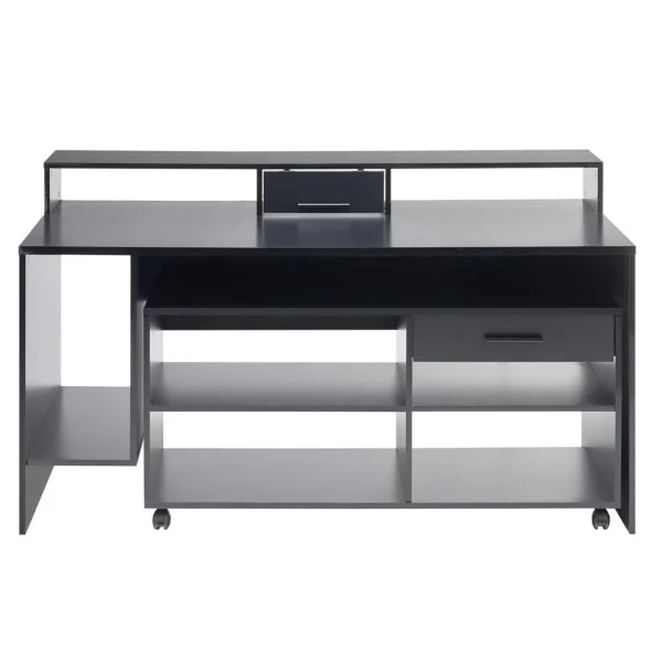 REMISE allant jusqu. Pegane Meuble De Bureau Gaming En Bois MDF Coloris Noir – Longueur 160 X Haut… 3