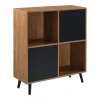 Promotio de vente En.casa Meuble De Rangement Heby 93 X 80 X 30 Cm Effet Bois Foncé Noir [en.ca… 13