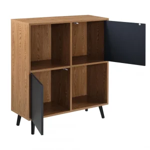 Promotio de vente En.casa Meuble De Rangement Heby 93 X 80 X 30 Cm Effet Bois Foncé Noir [en.ca… 13