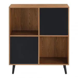 Promotio de vente En.casa Meuble De Rangement Heby 93 X 80 X 30 Cm Effet Bois Foncé Noir [en.ca… 15