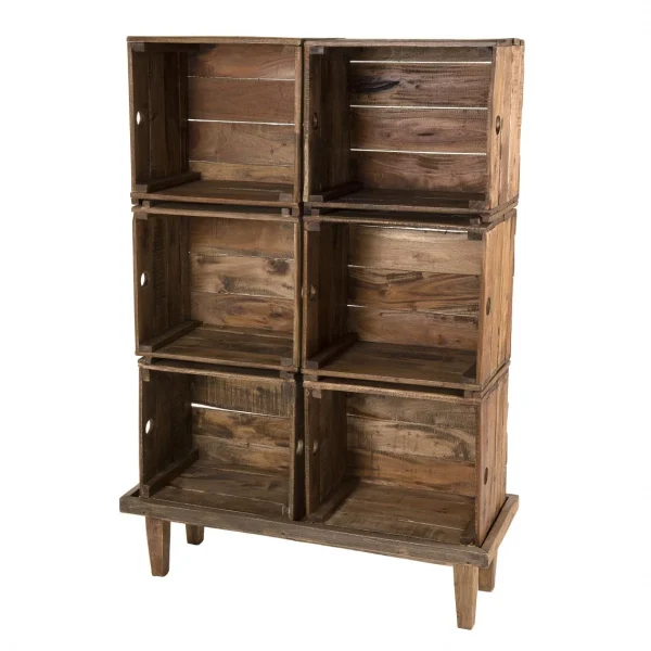 remise en ligne MACABANE Meuble De Rangement NOLAN 6 Caisses Bois Mahogagny – Esprit Brocante 3