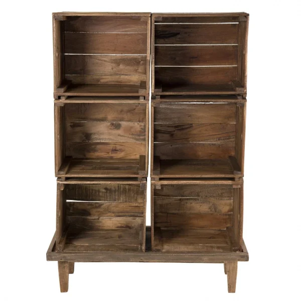 remise en ligne MACABANE Meuble De Rangement NOLAN 6 Caisses Bois Mahogagny – Esprit Brocante 4