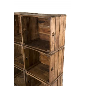 remise en ligne MACABANE Meuble De Rangement NOLAN 6 Caisses Bois Mahogagny – Esprit Brocante 17