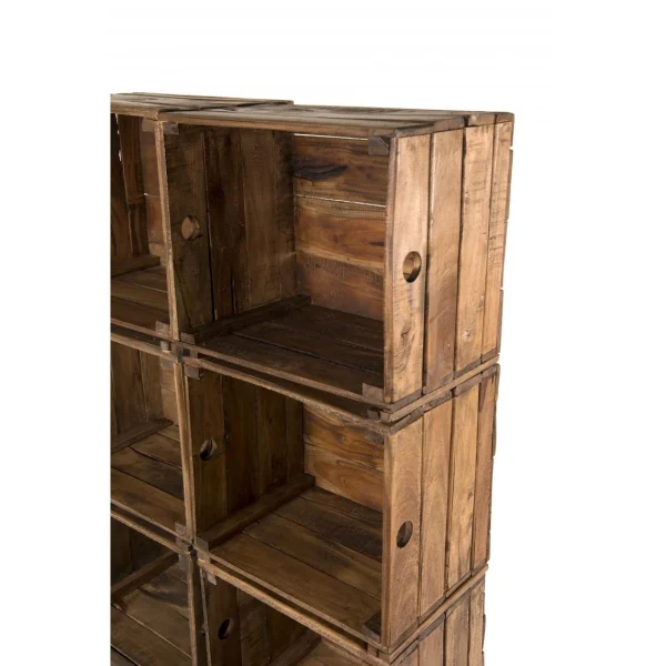 remise en ligne MACABANE Meuble De Rangement NOLAN 6 Caisses Bois Mahogagny – Esprit Brocante 6