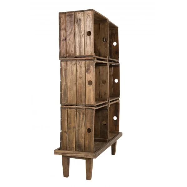 remise en ligne MACABANE Meuble De Rangement NOLAN 6 Caisses Bois Mahogagny – Esprit Brocante 7