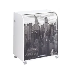 Simmob Bureau Informatique Blanc à Roulettes – Coloris: New York 500 grande promotion 7