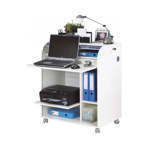 Simmob Bureau Informatique Blanc à Roulettes – Coloris: New York 500 grande promotion 1