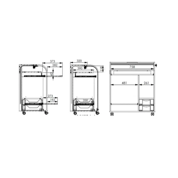 Simmob Bureau Informatique Blanc à Roulettes – Coloris: New York 500 grande promotion 4