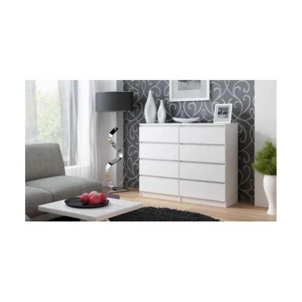 Meilleur Prix Hucoco MILAN | Commode Contemporaine Chambre Salon 120x97x40 | Buffet 8 Tiroi… 3