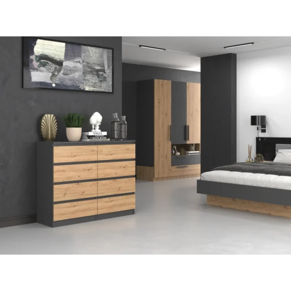 Hucoco MILAN – Commode De Chambre 8 Tiroirs – 138x97x40cm – Meuble De Rangeme… marques pas cher 3